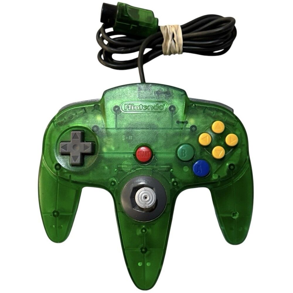 Nintendo 64 N64 Controller OEM Jungle Green Translucent Tested Works Great